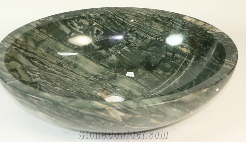 Verde Alaki Marble Sinks, Verde Alaki Green Marble Sinks