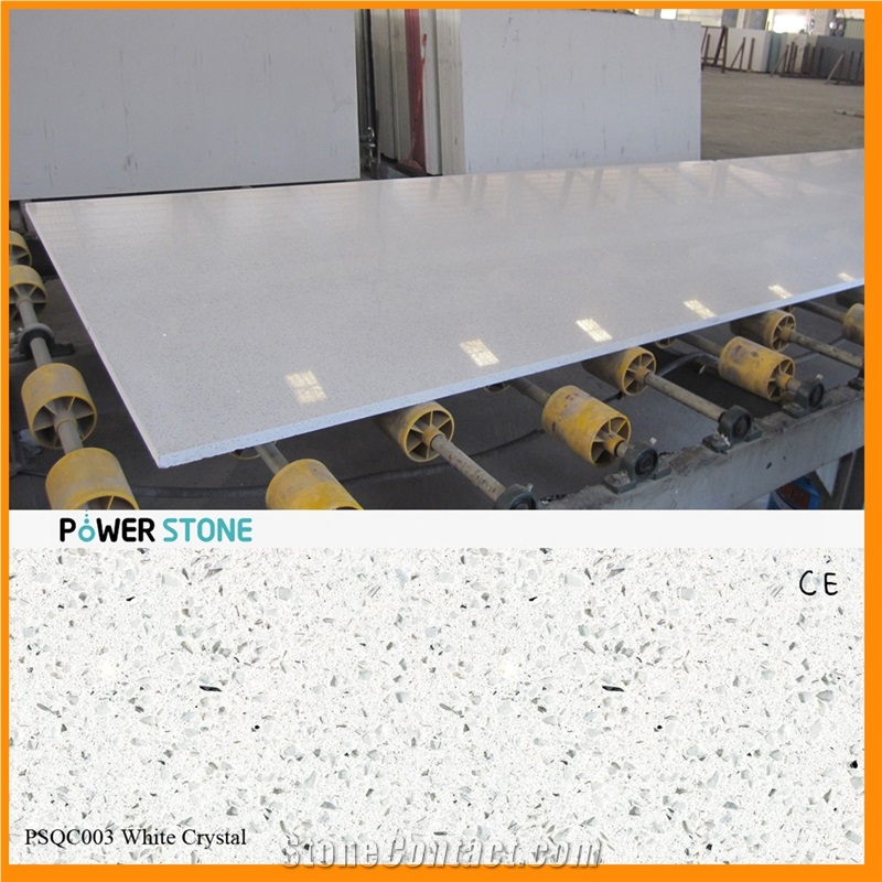White Crystal Mirror Quartz Tiles and Slab