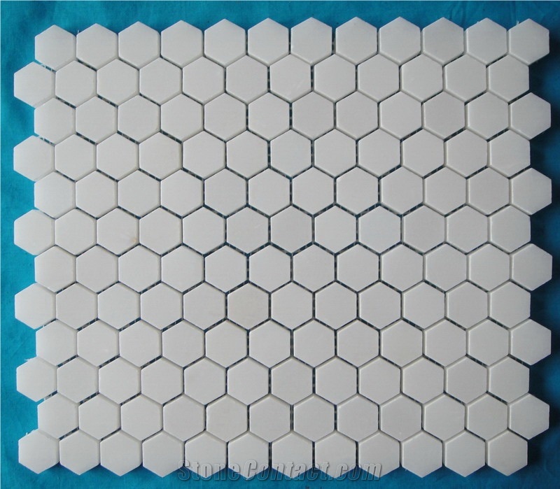 White Marble Mosaic Pattern Decorative Tiles