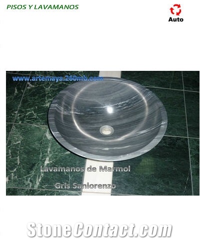 Griz San Lorenzo Sink, Griz San Lorenzo Grey Marble Sink