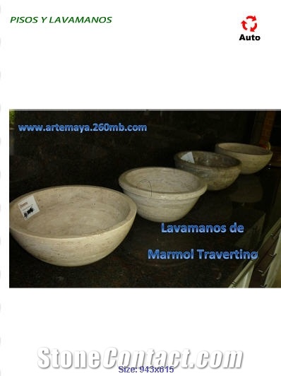 Sink in Travertino Jalapa, Travertino Jalapa Beige Travertine Sink