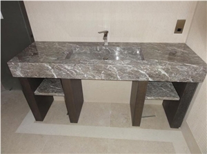 Grigio Carnico Bathroom Cauntertop, Grigio Carnico Grey Marble Bath Tops