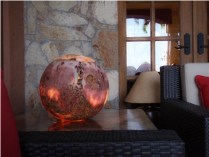 Onyx Table Lamp, Rojo Red Onyx Home Decor