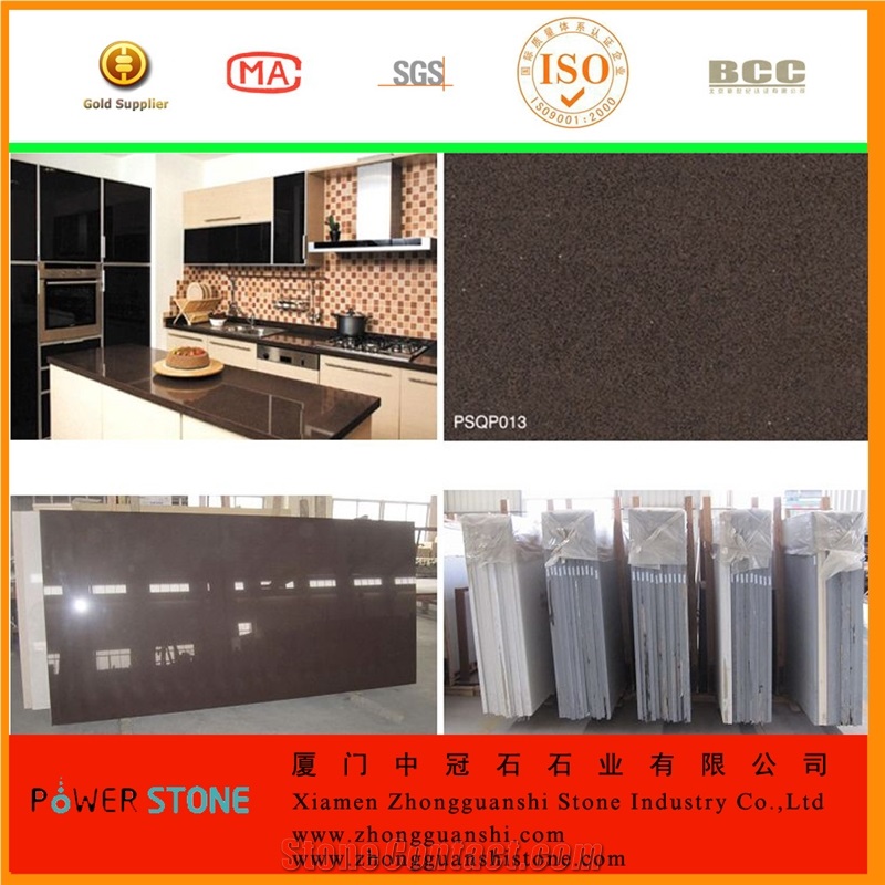 Brown Quartz Surface for Countertops