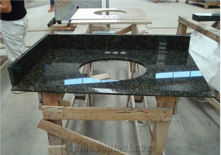 China Natural Black Granite Vanity Top