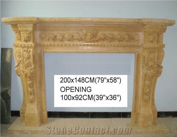 Hand Carved Marble Fireplace Mantel