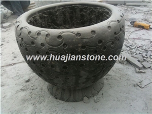 Blue Limestone Flower Pot