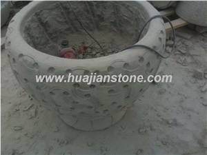 Blue Limestone Flower Pot