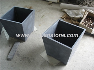 Blue Limestone Flower Pot