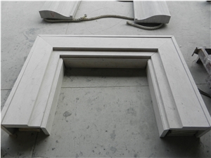 Curve Beige Marble Fireplace