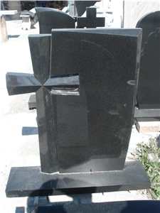 Granite Tomestone Headstone, Shanxi Black Granite Cross Monument, Tombstone