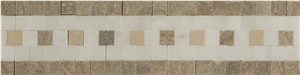 Listello with Brioche, Calacatta, Tepenade, Brioche Beige Limestone Molding, Border Listello with Brioche, Calacatta, Tepenade, Brioche Beige Limestone Molding, Border