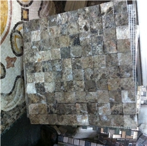 Dark Emperador Marble Mosaic, Brown Marble Mosaic