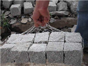 G681 Granite Cubes, Granite Cobble Stone,China Pink Granite Cobble Stone
