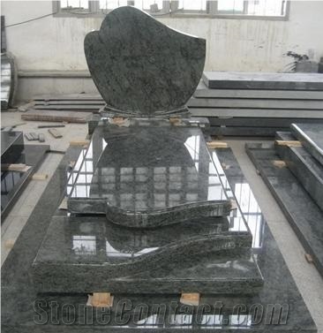 Granite Poland Style Tombstone, Ever Green Granite Tombstone