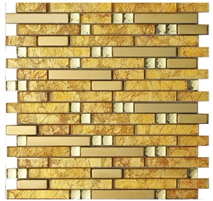 Strip Glass and Metal Mosaic
