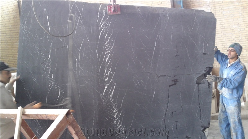 Persian Black Marble Slab Nero Marquina