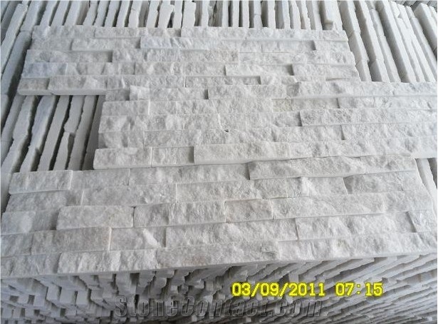 Pure White Stacked Stone, White Quartzite Stacked Stone