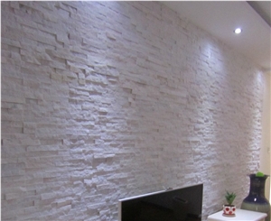 Pure White Stacked Stone, White Quartzite Stacked Stone