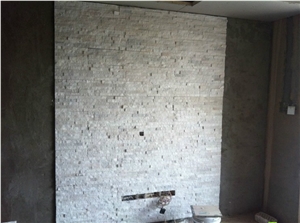 Pure White Stacked Stone, White Quartzite Stacked Stone