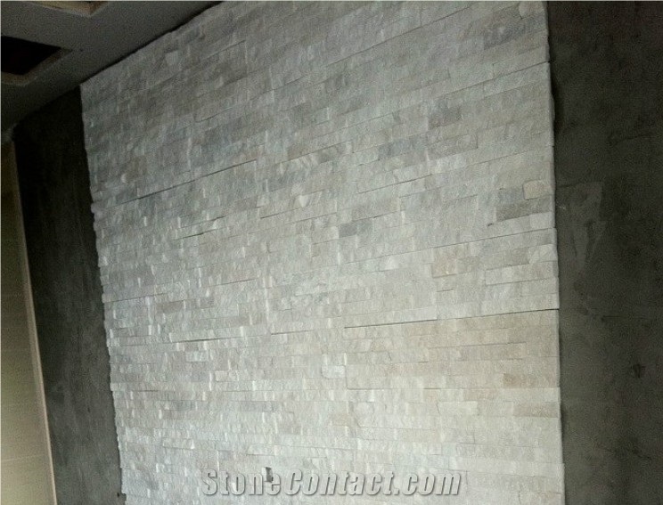 Pure White Stacked Stone, White Quartzite Stacked Stone
