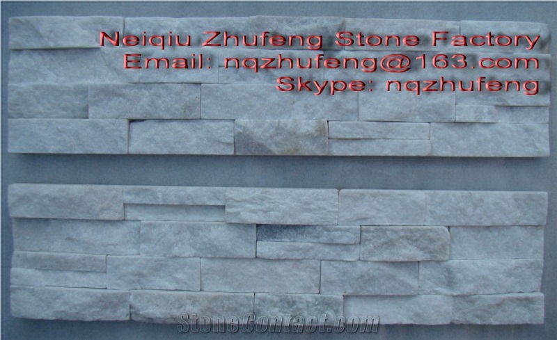 White Quartzit Cultured Stone, Stacked Stone