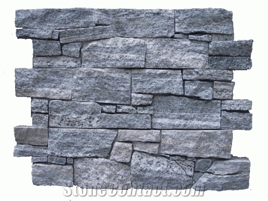 Cement Cuture Stone, White Flower Black Quartzite Cultured Stone
