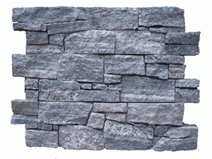 Cement Cuture Stone, White Flower Black Quartzite Cultured Stone