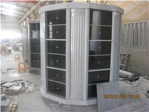 48/72/96Niches Cremation Columbarium, Grey Granite Cremation Columbarium