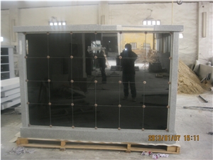 Granite Columbarium with Square Niches, Black Granite Columbarium