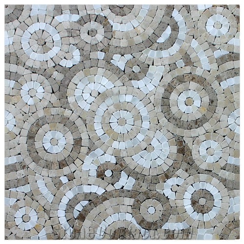 Travertine Mosaic Medallion T080, China Yellow Travertine Medallion