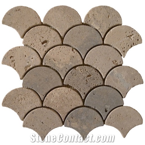 Travertine Mosaic Tile, China Yellow Travertine Mosaic