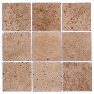 Travertine Mosaic Tile T008, China Brown Travertine Mosaic