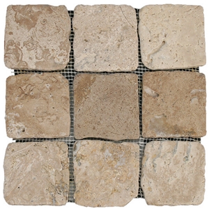 Travertine Mosaic Tile T011, China Brown Travertine Mosaic Travertine Mosaic Tile T011, China Brown Travertine Mosaic