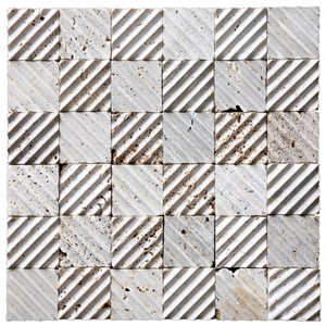 Travertine Mosaic TileT017, China Beige Travertine Mosaic