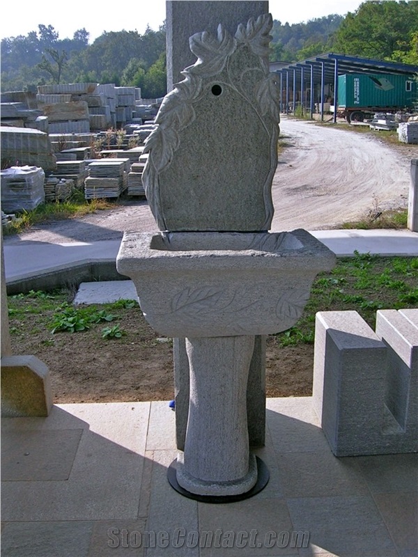 Fountain in Pietra Di Luserna, Pietra Di Luserna Grey Quartzite Fountain