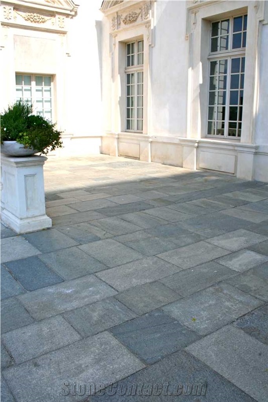 Natural Effect Paving, Pietra Di Luserna Grey Quartzite Cobble, Pavers