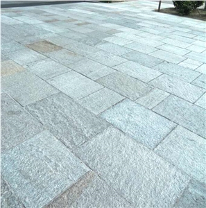 Natural Effect Paving, Pietra Di Luserna Grey Quartzite Cobble, Pavers