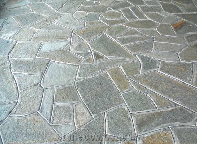 Pietra Di Luserna Flagstone Paver, Pietra Di Luserna Grey Quartzite Flagstone Paver