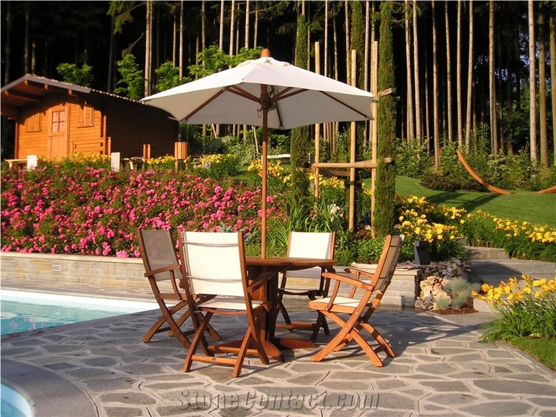 Pietra Di Luserna Flagstone Paver, Pietra Di Luserna Grey Quartzite Flagstone Paver