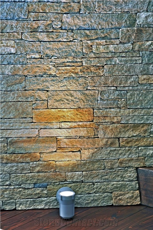 Pietra Di Luserna Gialla Walling, Pietra Di Luserna Gialla Yellow Quartzite Walling