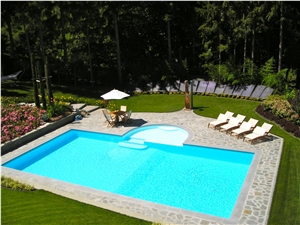 Pietra Di Luserna Pool Deck Pavement, Pietra Di Luserna Grey Quartzite Pool Deck