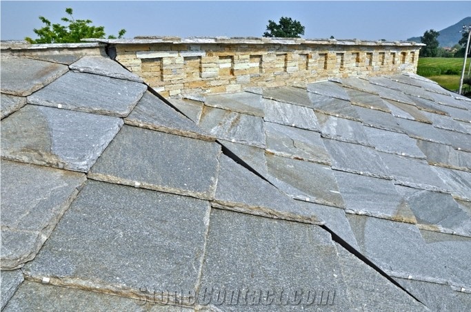 Pietra Di Luserna Roof Tiles, Pietra Di Luserna Grey Quartzite Roof Tiles