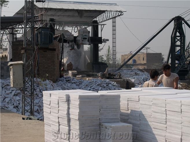 Marble Big Boulders with Jasper and Lapis Lazuli, Pakistan White Marble