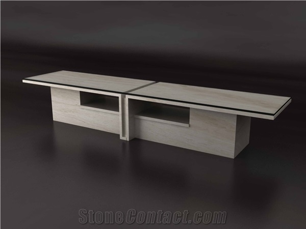 Travertine Stone Tv Stand, Beige Travertine Furniture