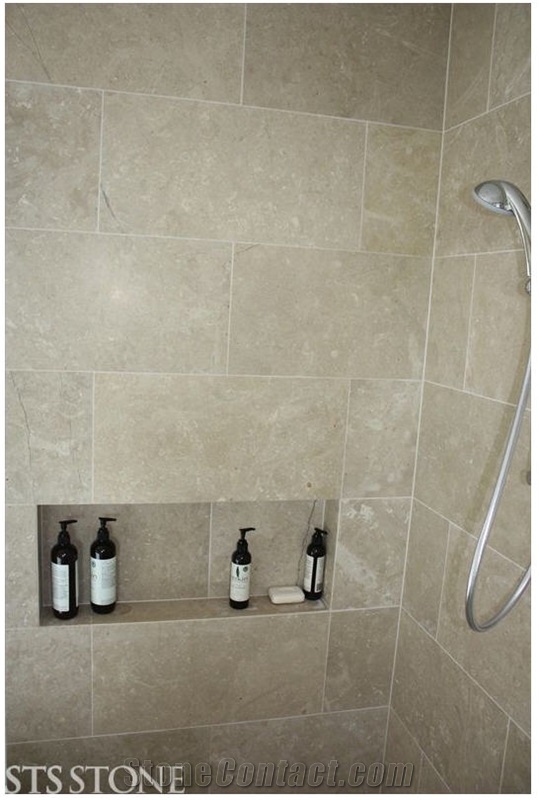Crema Fantastic Bathroom Design, Beige Limestone Bathroom Design