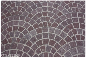 Porfido Rosso Cobble Stone, Porfido Rosso Red Granite Cobble Stone