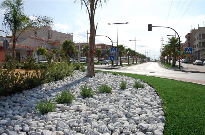 White Macael Marble Pebbles, Blanco Macael White Marble Pebbles