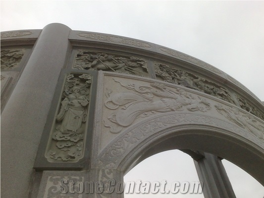 Granite Door Arch 06, Grey Granite Door Arch