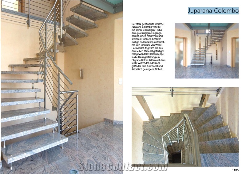 Juparana Colombo Granite Staircase